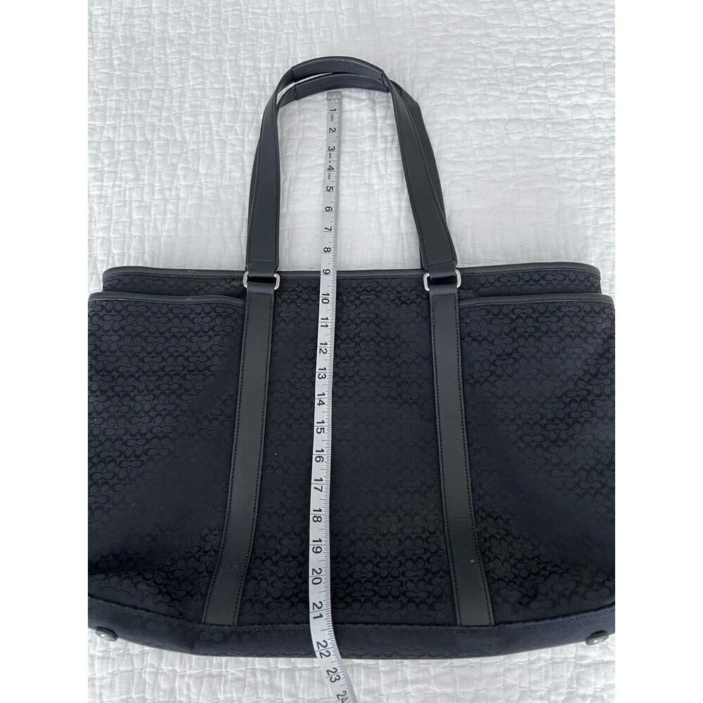 COACH Large Black Canvas Logo Laptop Work Bag